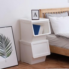 EZLIVING 滑蓋收納箱, 象牙白色, 2個