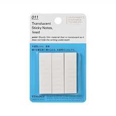 STALOGY 半透明便利貼 纖薄膠片材質, 半透明色, 3本, 1組