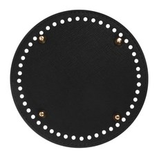 brandyarn 圓形包底1號，附水桶腳釘，PU合成皮革金屬，黑色, 1個