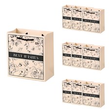 Hugoing 復古花卉紙提袋, 10個, 混色