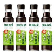 健康廚房 香菇昆布醬油, 美國非基改黃豆片, 古法釀造150天自然發酵, 300ml, 4瓶