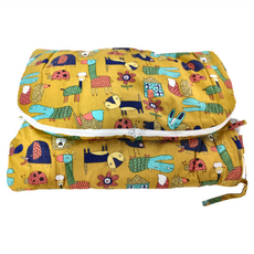 我家寶貝 嬰幼兒純棉防驚跳豆豆絨睡袋 加厚新生兒抱被含保暖披肩 108*52cm, 黃色派對