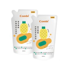 Combi 康貝 黃金雙酵奶瓶蔬果洗潔液 補充包 800ml, 2包, 1組