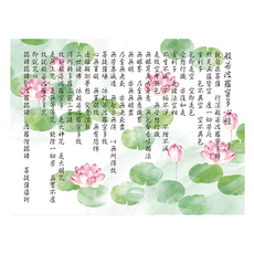 24mama 無框畫 蓮花 荷葉 藝術繪畫 般若波羅密多心經 80 x 60cm