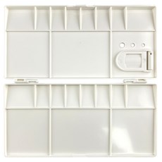 AP 21格水彩塑料調色盤20*10CM，輕巧耐用，方便攜帶，多種大小調色空間，滿足不同顏料需求, 1入