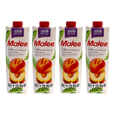 Malee 100% 水蜜桃綜合果汁, 1L, 4瓶