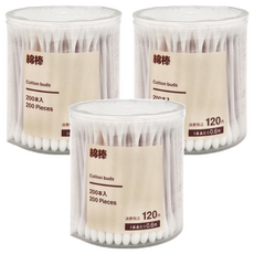 MUJI 無印良品 台灣公司貨 棉棒, 200支, 3罐