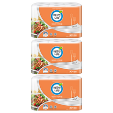 KleanNara 可綠納樂 捲筒廚房紙巾 每日 Daily 100%天然紙漿 適用於各種烹飪 130枚 6捲, 3袋