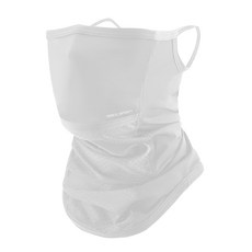 AREX SPORT 高爾夫防曬開口面罩冰絲網眼護臉遮頸脖圍 AS-3489 純淨白 可掛耳設計, 均碼(36 x 24cm), 1個