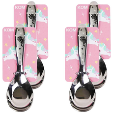 KOM 童趣系列 316不鏽鋼兒童平底匙, 獨角獸, 4支