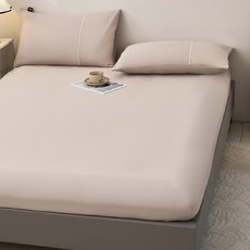 NATURALLY JOJO 50%素色抗菌天絲 (含枕套) 松果褐 床包152*188cm 枕套45*75cm, Twin, 床包三件組