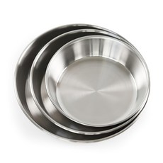 Reborn.J 不鏽鋼小菜盤套組 3件組 304不鏽鋼材質, 銀色, 大小菜盤 + 中小菜盤 + 小小菜盤, 1組