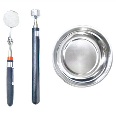 HORUSDY 3件組磁性工具組, 磁性零件盤, 1PC 5 Lbs磁性拾取工具, 1PC 1-1/4"直徑鏡, 1組