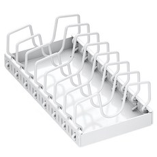 MEO 廚房免鑽孔平底鍋滑動式收納整理架, 1個, 白色