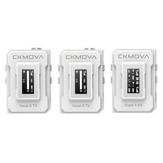 CKMOVA Vocal x V2W 一對二無線麥克風系統 清晰收音、輕巧便攜、適用多種設備, 白色