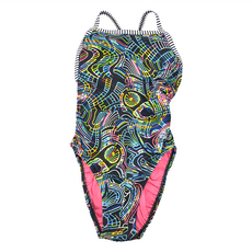 DOLFIN 女泳衣 91%聚酯纖維 9%彈性纖維 UPF 50+抗紫外線, Neon Lights, 1件