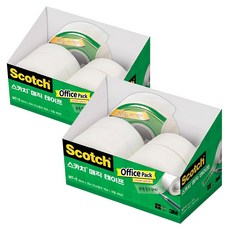 3M Scotch-Brite 百利 隱形膠帶膠台補充組 膠帶台 + 補充膠帶 4個 18mm x 25m, 透明, 2組