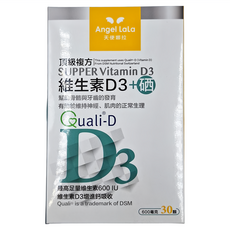 Angel LaLa 天使娜拉 頂級複方維生素D3+硒 600IU, 30顆, 600mg, 1罐