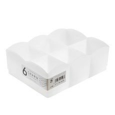 Sanada Seiko 六格收納盒 l-8993, 白色, 3入