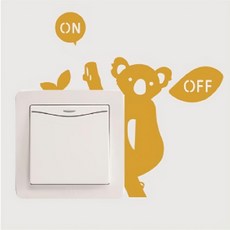 WE CHAMP 鏡面開關貼3個組 WTB-050, 無尾熊