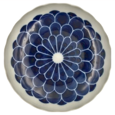 染付丸菊23皿 日本製 23 x 4cm XL10101-18 1個, 藍色