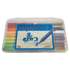 mideer 麥克筆 水性壓克力顏料 附收納盒, MD1524, 36色
