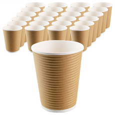 12oz瓦楞不燙杯 牛皮, 25個, 20條