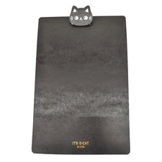 JOY STAR 木質板夾, A4尺寸, 貓咪造型, 黑色, 1個