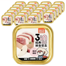 Hero MAMA 3in犬用經典鮮食餐盒 護膚功能, 鮮嫩鴨, 80g, 24盒