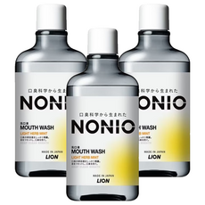 LION 獅王 NONIO 終結口氣漱口水，99.9%口臭原因菌去除，幫助清除牙菌斑，日本調香職人特調, 600ml, 3瓶