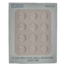 CHEFMADE 學廚 12連不粘圓貝殼瑪德蓮蛋糕模 WK9739, 32.6 x 25.8 x 1.9cm, 1個