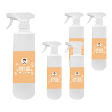 BUBUBOSS 寶寶防護罩 衣物用次氯酸水 水霧居家瓶, 嬰幼適用, 無色素, 無香精, 無酒精, 500ml, 5瓶