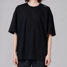 KZM 短袖上衣 背面帳篷插圖 20支棉厚度 透氣度佳, L, 黑色