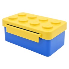 OXFORD 積木造型便當盒, 基本款, 15x9.5x6.8公分, 黃色, 1個