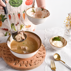 Homely Zakka 北歐新古典輕奢風陶瓷餐具, 圓形湯碗 直徑20cm, 1個