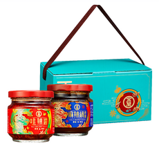 金蘭 雙醬禮盒組，麻辣鍋底醬+哇辣醬 Set，台灣製造, 350g, 1盒
