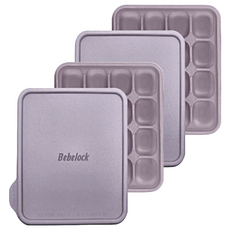Bebelock 16格矽膠食品分隔保鮮盒 13.5 x 15.1cm, 紫色, 2個