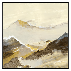 Boluo 菠蘿選畫所 抽象畫 綿延的山頂 金色 PS環保樹脂框 + 油畫布 + 松木內框, 60 x 60cm