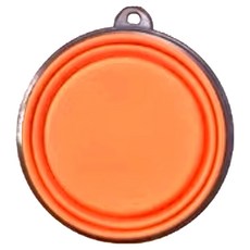 寵物外出折疊碗 矽膠材質 帶登山扣, 顏色隨機, 1個