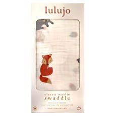lulujo 經典 嬰兒包巾 120cm x 120cm, 森林動物