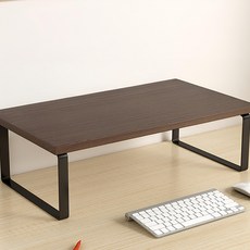 費歐家 鐵藝木板款螢幕增高架, 胡桃色 + 黑架, 1個