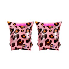 SWIM ESSENTIALS 荷蘭嬰幼兒充氣臂圈，0~2歲 玫瑰金小花豹，安全舒適，游泳必備, 2個