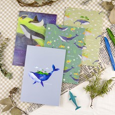 conifer 綠的事務 膠裝易撕筆記本4件組 柔伊插畫Ⅳ聯名款, 25K 48張 橫線方格內頁 米色無酸鋼筆紙, 1組, 混和顏色