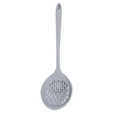 Kitchen Factory 糖果色矽膠濾勺 灰色 耐熱100°C 韓國製造, 34.4*10 cm, 1支