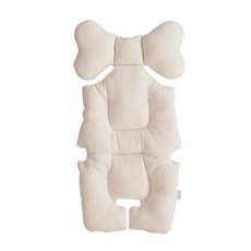 Chez bebe 雙面絎縫嬰兒推車坐墊, 象牙白, 1個