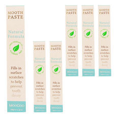 MOOGOO 慕爾果 淨白無氟天然牙膏, 含小蘇打，不含SLS 糖精 甘油 二氧化鈦, 100g, 6條