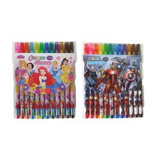 hM PLUS PRINCESS 彩色筆 12色 2件組 迪士尼公主款+復仇者聯盟款, 1組