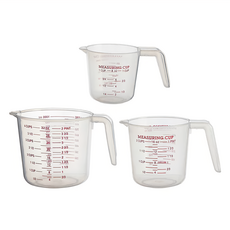 Premier PP塑料握柄量杯套裝 (250ml, 500ml, 1000ml) , 可堆疊, 1組