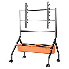 Life+ 32~75吋可移動式電視架 松露黑 附皮革收納籃, YSTC-07B, 1個