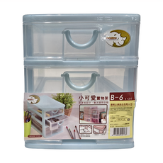 DOLEDO 小可愛B-6置物架, 深邃抽屜設計, 藍色, 3層
